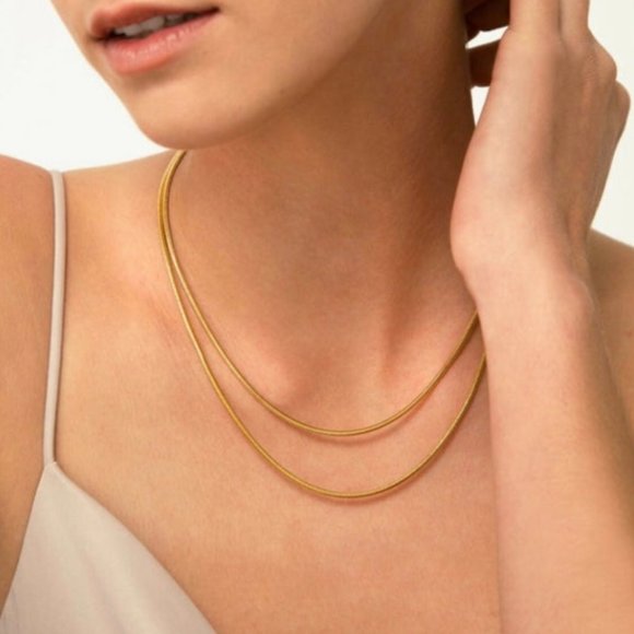 18k Gold Filled Layered Necklace Set - Picture 2 of 5